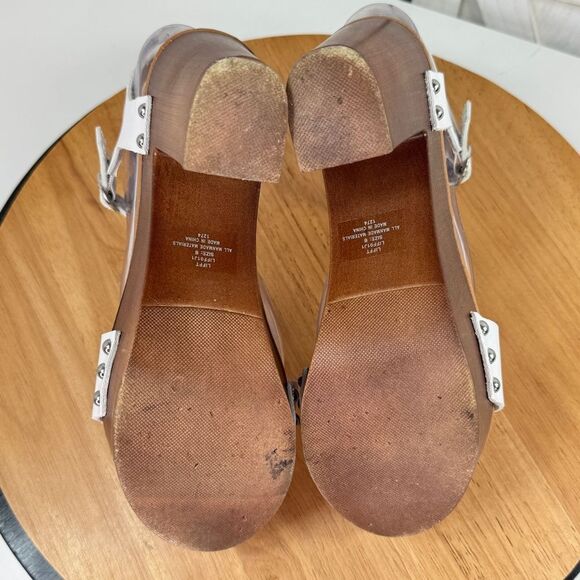 Madden Girl Lifft Chunky Platform Faux Leather Block Heel Sandals White 8 - Picture 10 of 12